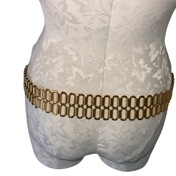 Vintage Womens Chain Belt One Size Metal Tiger Lion Elephant Head Waist Hip Rare - Picture 5 of 16